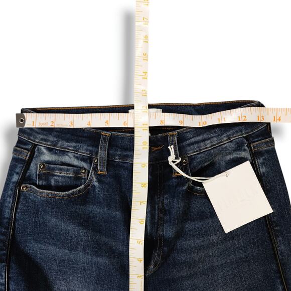 Pistola Aline High Rise Skinny Ankle Jeans Leather Piping Dark Wash NWT 26x27 - Picture 9 of 11